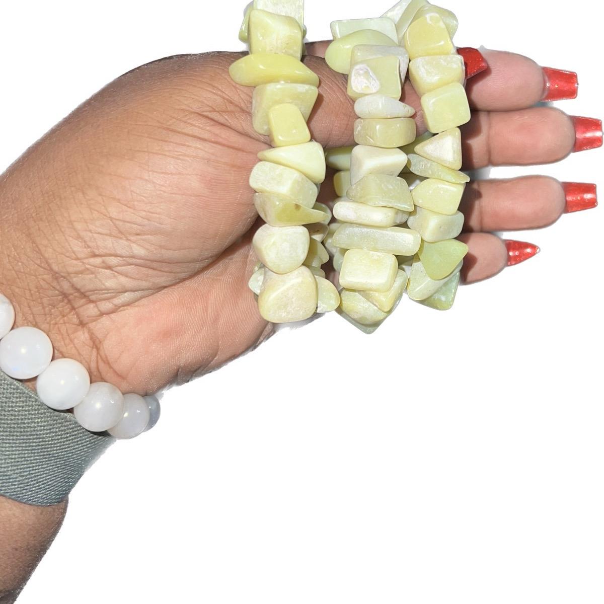 Yellow Jade large chip Bracelet
